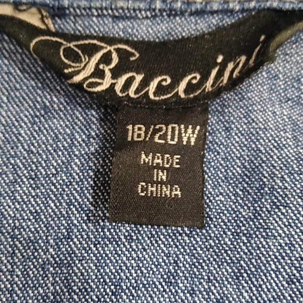 BACCINI CLASSIC TRUCKER SOFT DENIM JEAN JACKET SIZE 18/20/W - Picture 3 of 9